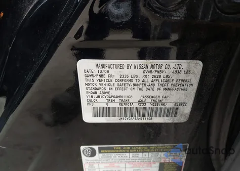 2010 Infiniti M35 z USA, uszkodzony, nr VIN JN1CY0AP6AM911108